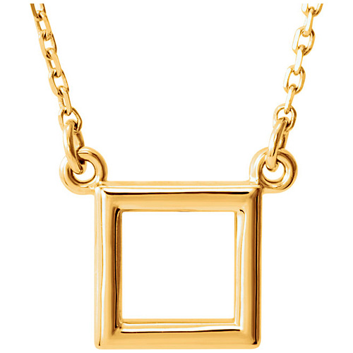 14kt Yellow Gold Open Square Necklace