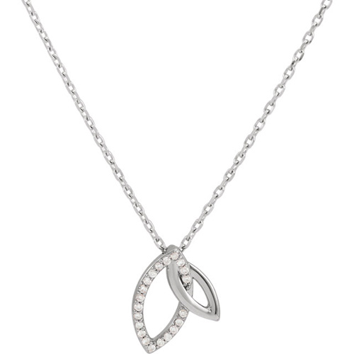14kt White Gold .05 ct Diamond Marquise Duo Necklace