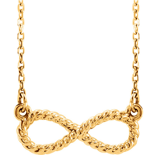 14k Yellow Gold Rope Infinity Symbol Necklace