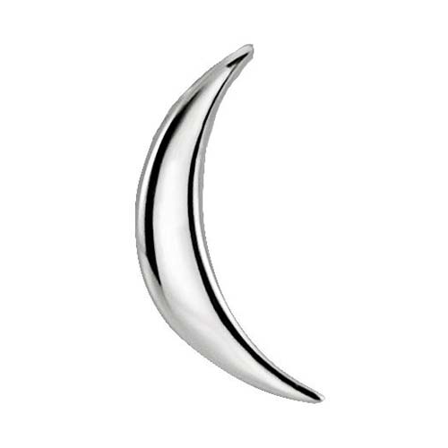 14k White Gold Moon Pendant 10mm
