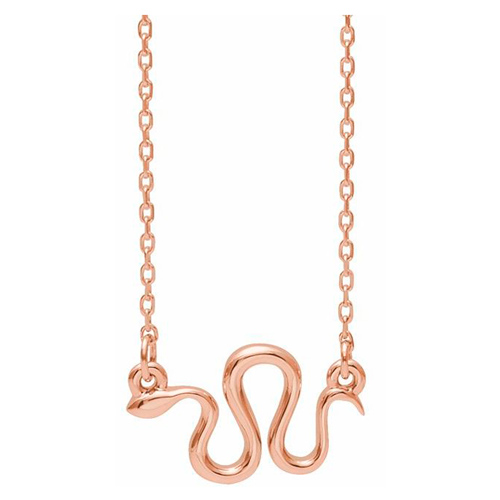 14k Rose Gold Snake Necklace