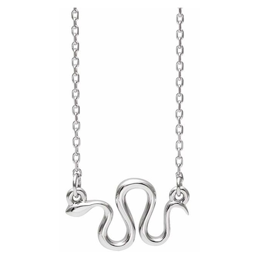 14k White Gold Snake Necklace