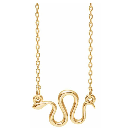 14k Yellow Gold Snake Necklace