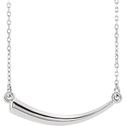 14k White Gold Italian Horn Necklace