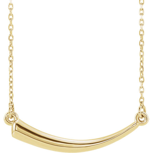 14k Yellow Gold Italian Horn Necklace