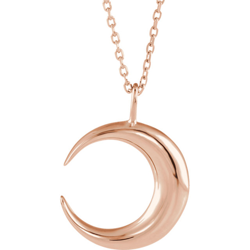14kt Rose Gold Moon Necklace