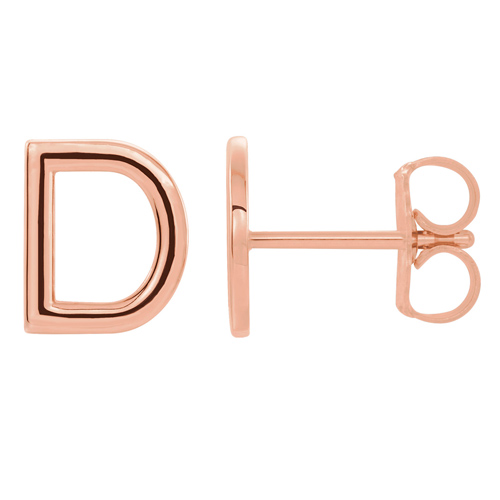 14k Rose Gold Mini Initial D Single Earring