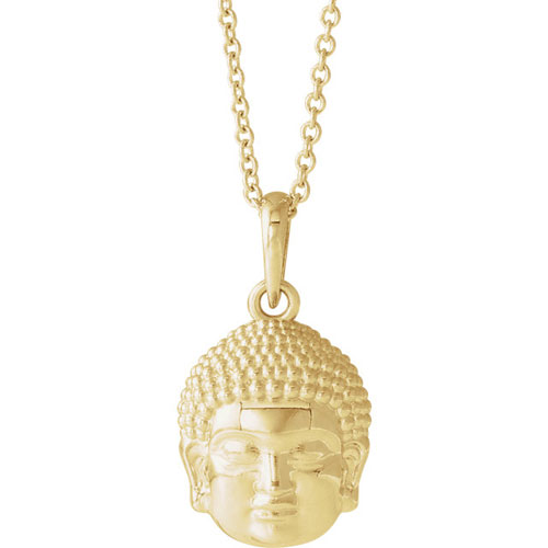 14k Yellow Gold Buddha Necklace