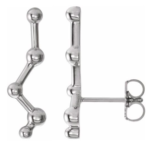 14k White Gold Constellation Star Ear Climbers