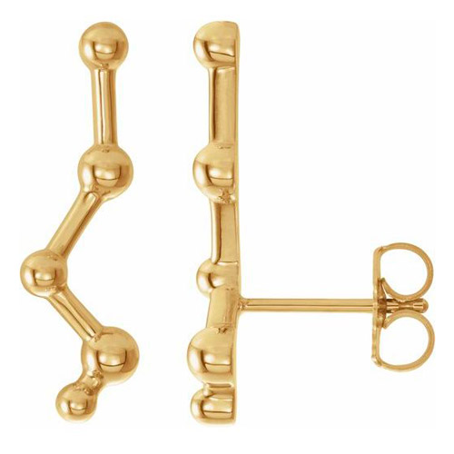 14k Yellow Gold Constellation Star Ear Climbers