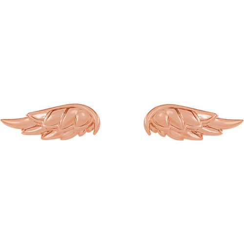 14k Rose Gold Angel Wing Earrings