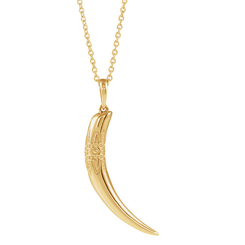 14k Yellow Gold Tusk Necklace