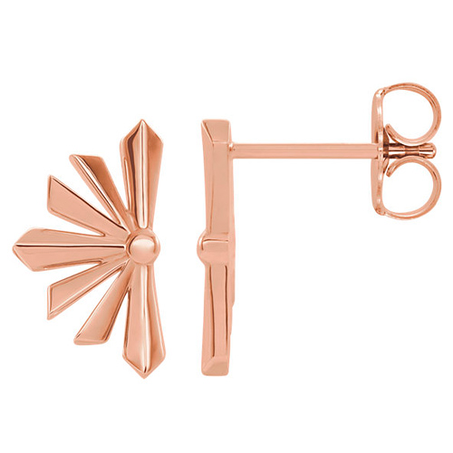 14k Rose Gold Small Starburst Earrings
