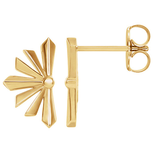 14k Yellow Gold Small Starburst Earrings