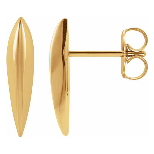 14k Yellow Gold Wedge Earrings with Knife Edge