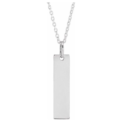 14k White Gold Vertical Bar Necklace JJ87231WN | Joy Jewelers