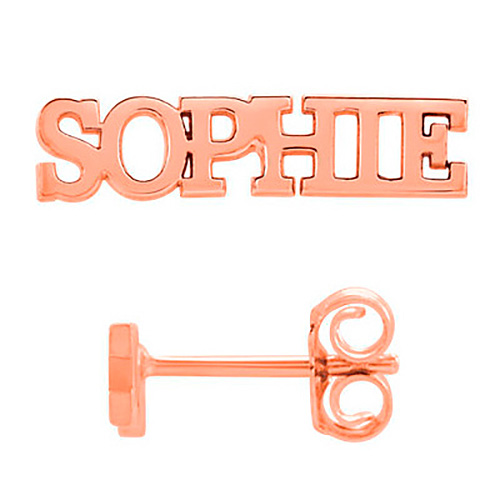14k Rose Gold Nameplate Earrings