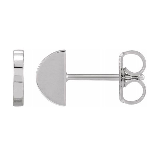 14k White Gold Tiny Half Moon Earrings