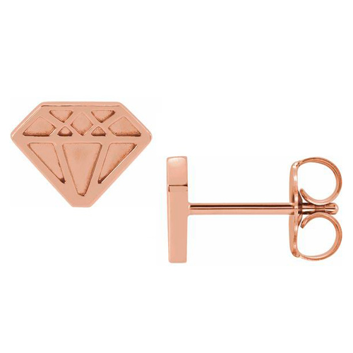 14k Rose Gold Tiny Diamond Earrings