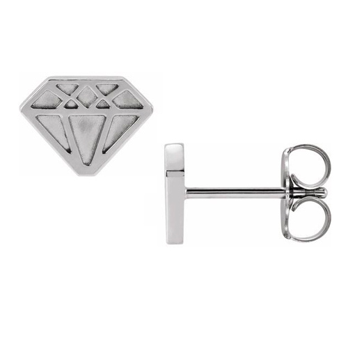 14k White Gold Tiny Diamond Earrings