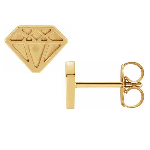 14k Yellow Gold Tiny Diamond Earrings