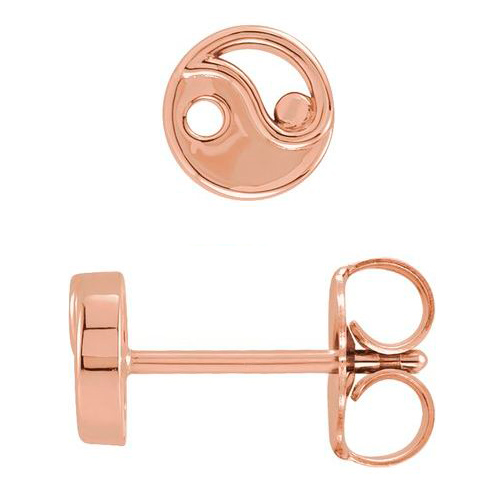 14k Rose Gold Yin and Yang Earrings