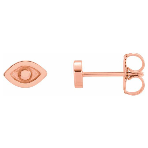 14k Rose Gold Mini Evil Eye Earrings