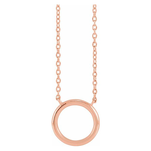 14k Rose Gold Mini Circle Necklace