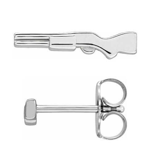 14k White Gold Shotgun Single Earring