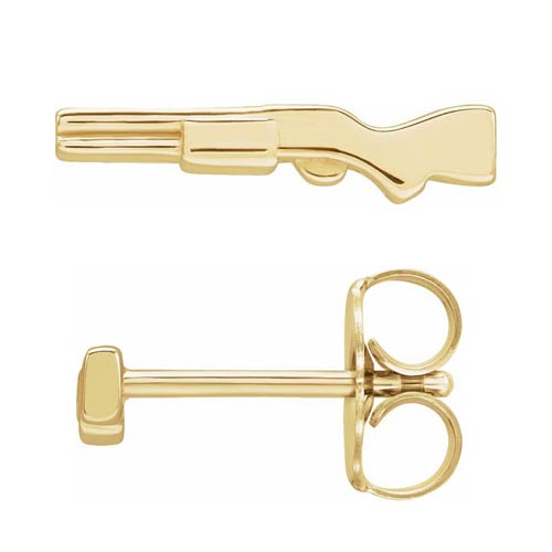 14k Yellow Gold Shotgun Single Earring