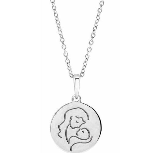14k White Gold Hold You Forever Necklace 