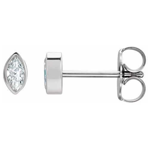 14k White Gold 1/10 ct tw Diamond Bezel-Set Stud Earrings