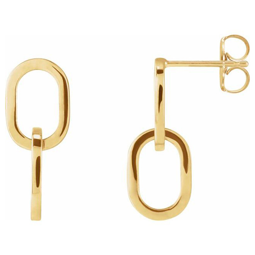 14k Yellow Gold Interlocking Oval Earrings JJ88127Y Joy Jewelers