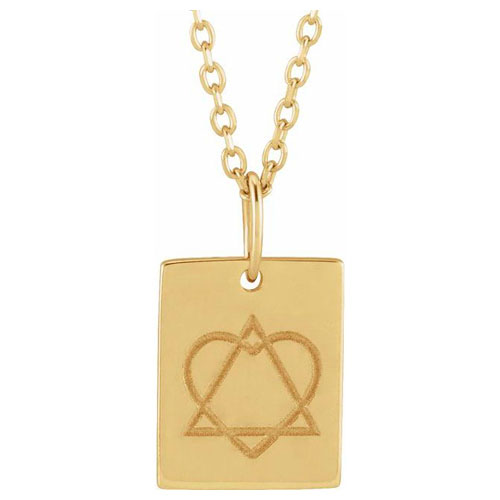 14k Yellow Gold Adoption Symbol Necklace