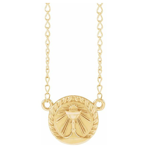 14k Yellow Gold Child's First Communion Necklace
