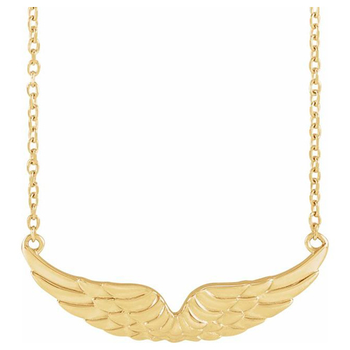 14k Yellow Gold Angel Wings Necklace