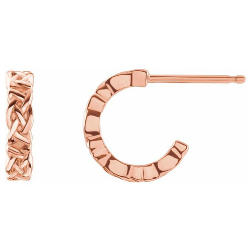 14k Rose Gold Small Celtic Knot Hoop Earrings