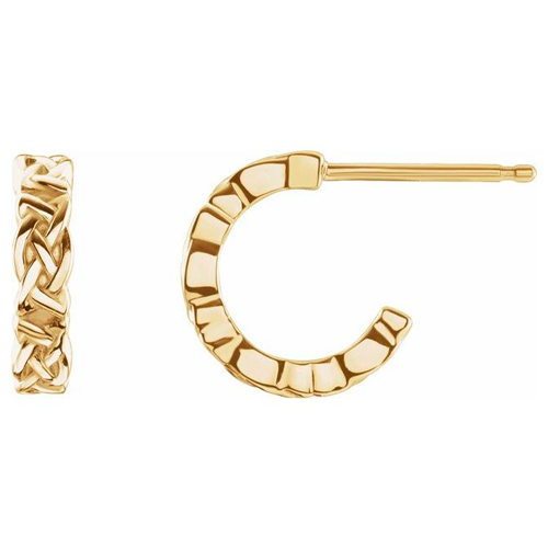 14k Yellow Gold Small Celtic Knot Hoop Earrings