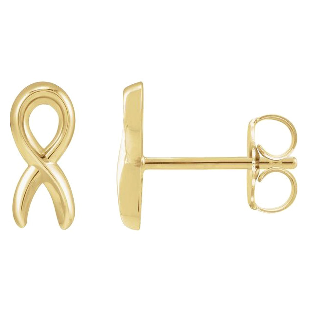 14k Yellow Gold Cancer Survivor Ribbon Earrings