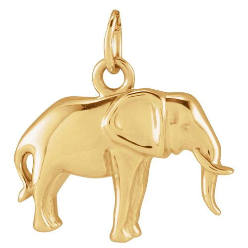 14k Yellow Gold Small Elephant Pendant