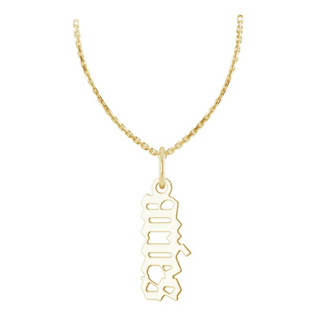 14k Yellow Gold Ladies' Gothic Aries Zodiac Necklace