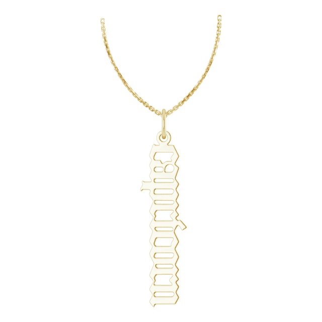 14k Yellow Gold Ladies' Gothic Capricorn Zodiac Necklace