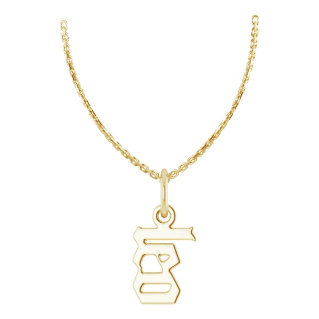 14k Yellow Gold Ladies' Gothic Leo Zodiac Necklace