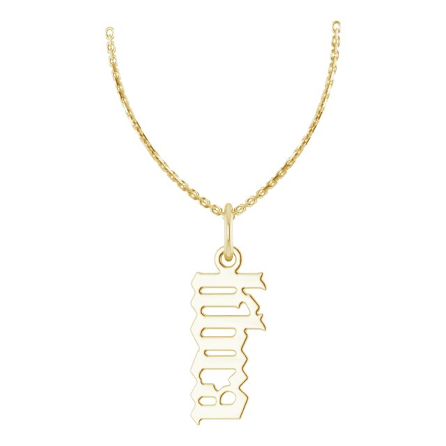 14k Yellow Gold Ladies' Gothic Libra Zodiac Necklace