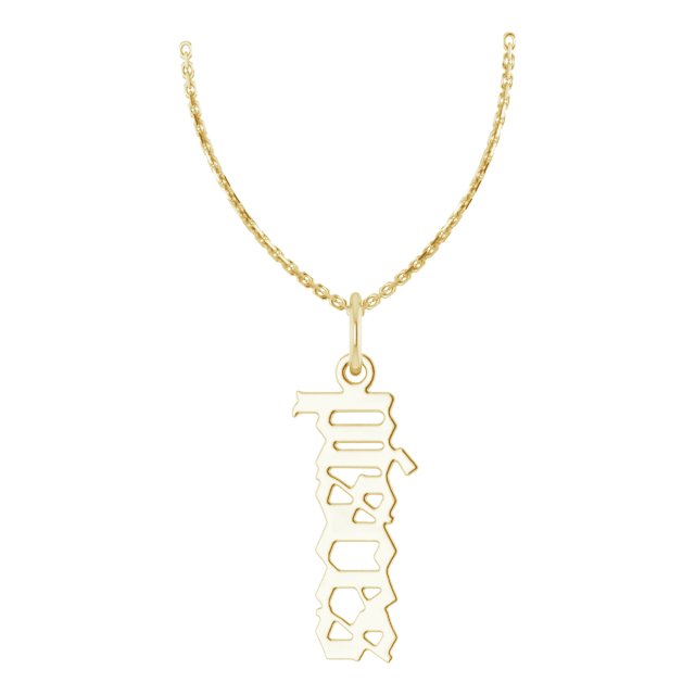 14k Yellow Gold Ladies' Gothic Pisces Zodiac Necklace