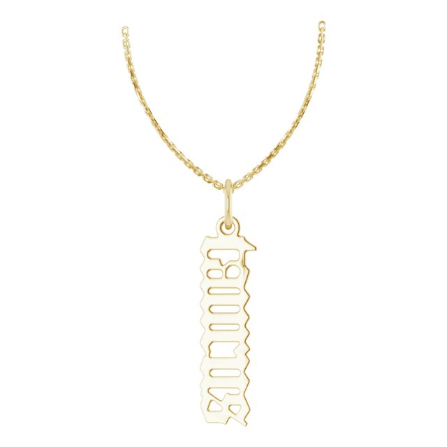 14k Yellow Gold Ladies' Gothic Taurus Zodiac Necklace