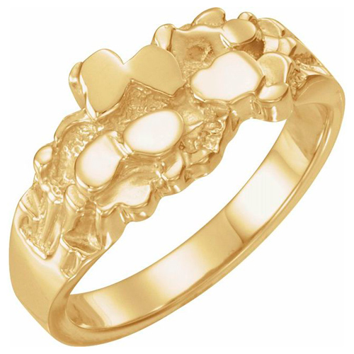 14k Yellow Gold Men's Nugget Pinky Ring JJ9419Y | Joy Jewelers