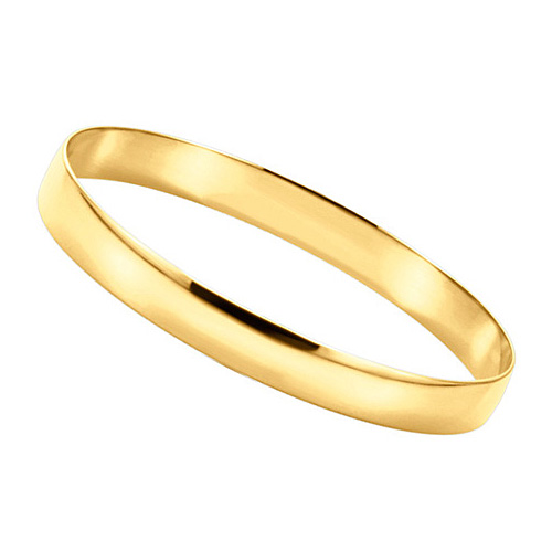 14kt Yellow Gold 8mm Half Round Bangle Bracelet