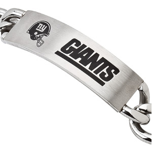 Stainless Steel 8in New York Giants ID Bracelet