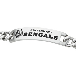 Stainless Steel 8in Cincinnati Bengals ID Bracelet